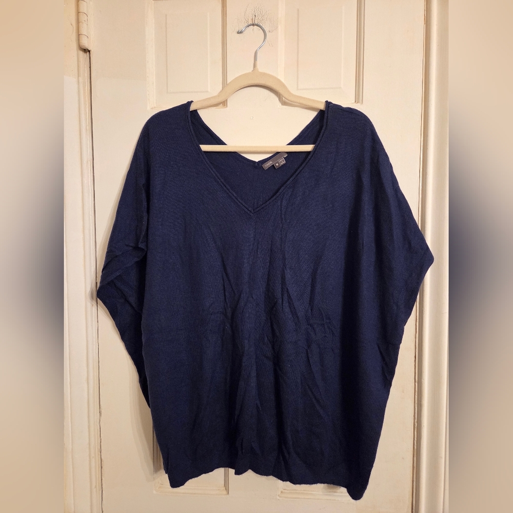 Vince Navy Oversized V-Neck Sweater